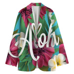 Tropical Flower Aloha Print Women's Blazer