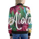 Tropical Flower Aloha Print Women's Bomber Jacket