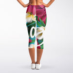 Tropical Flower Aloha Print Women's Capri Leggings
