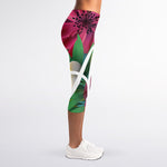 Tropical Flower Aloha Print Women's Capri Leggings