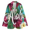 Tropical Flower Aloha Print Women's Cotton Blazer