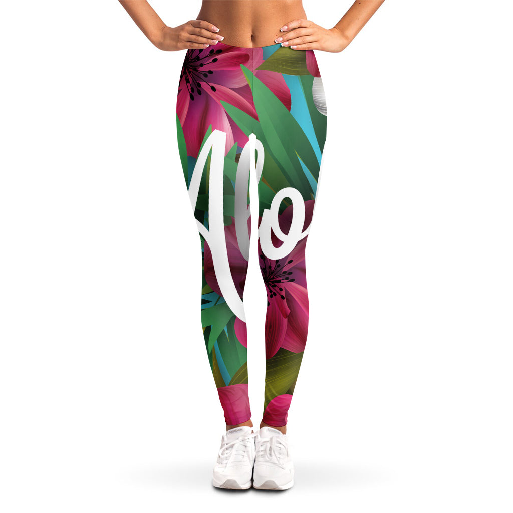 Tropical Flower Aloha Print Women's Leggings