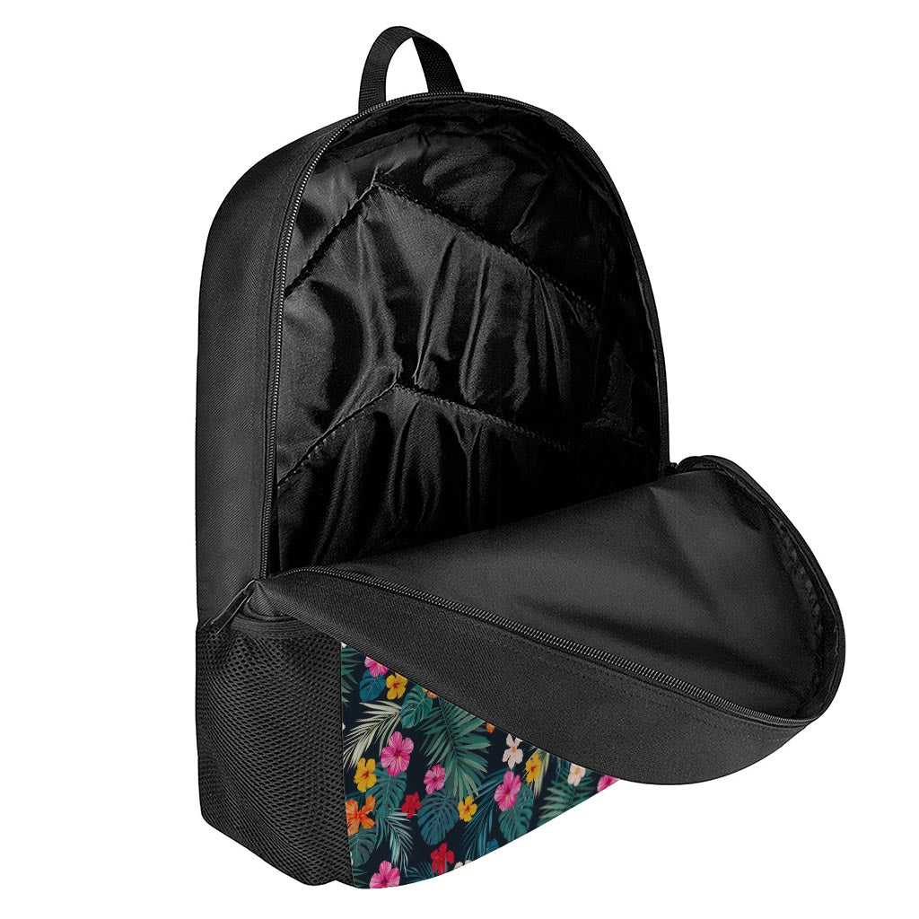 Tropical Flowers Hawaii Pattern Print 17 Inch Backpack