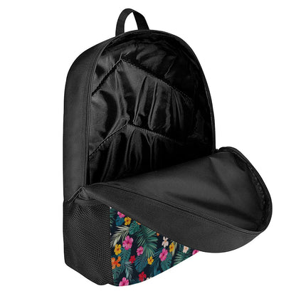 Tropical Flowers Hawaii Pattern Print 17 Inch Backpack