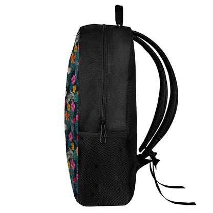 Tropical Flowers Hawaii Pattern Print 17 Inch Backpack