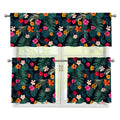 Tropical Flowers Hawaii Pattern Print 3 Piece Kitchen Curtains