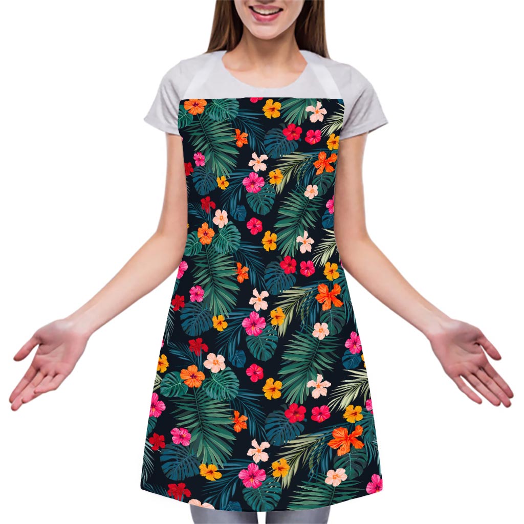 Tropical Flowers Hawaii Pattern Print Adjustable Apron
