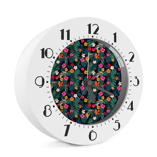Tropical Flowers Hawaii Pattern Print Alarm Clock