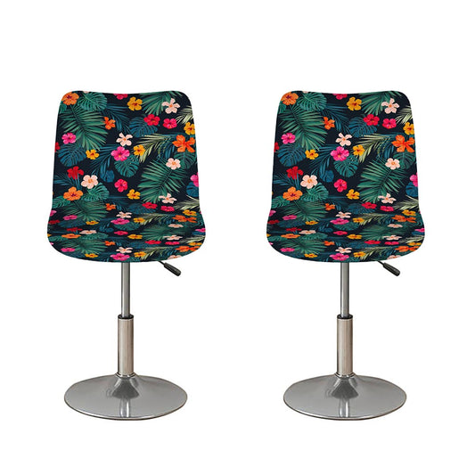 Tropical Flowers Hawaii Pattern Print Bar Stool Covers