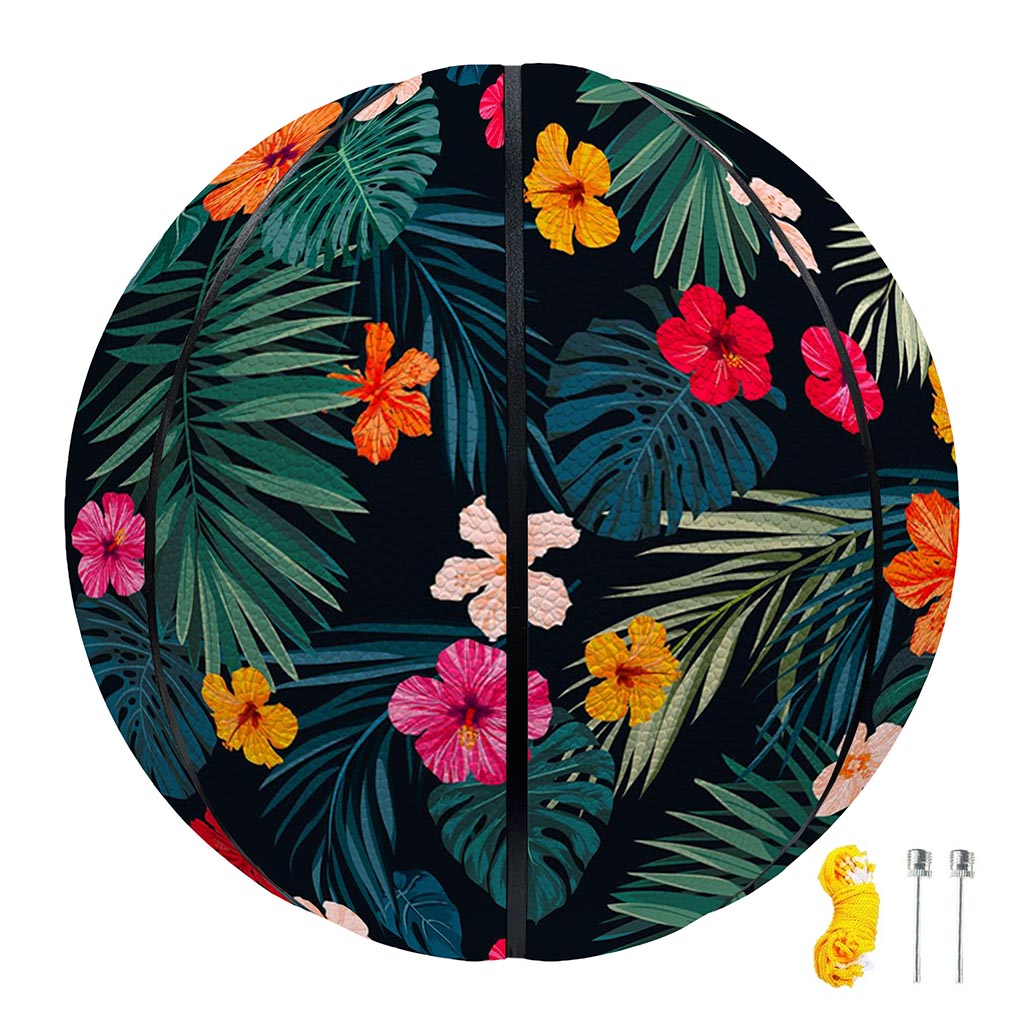 Tropical Flowers Hawaii Pattern Print Basketball