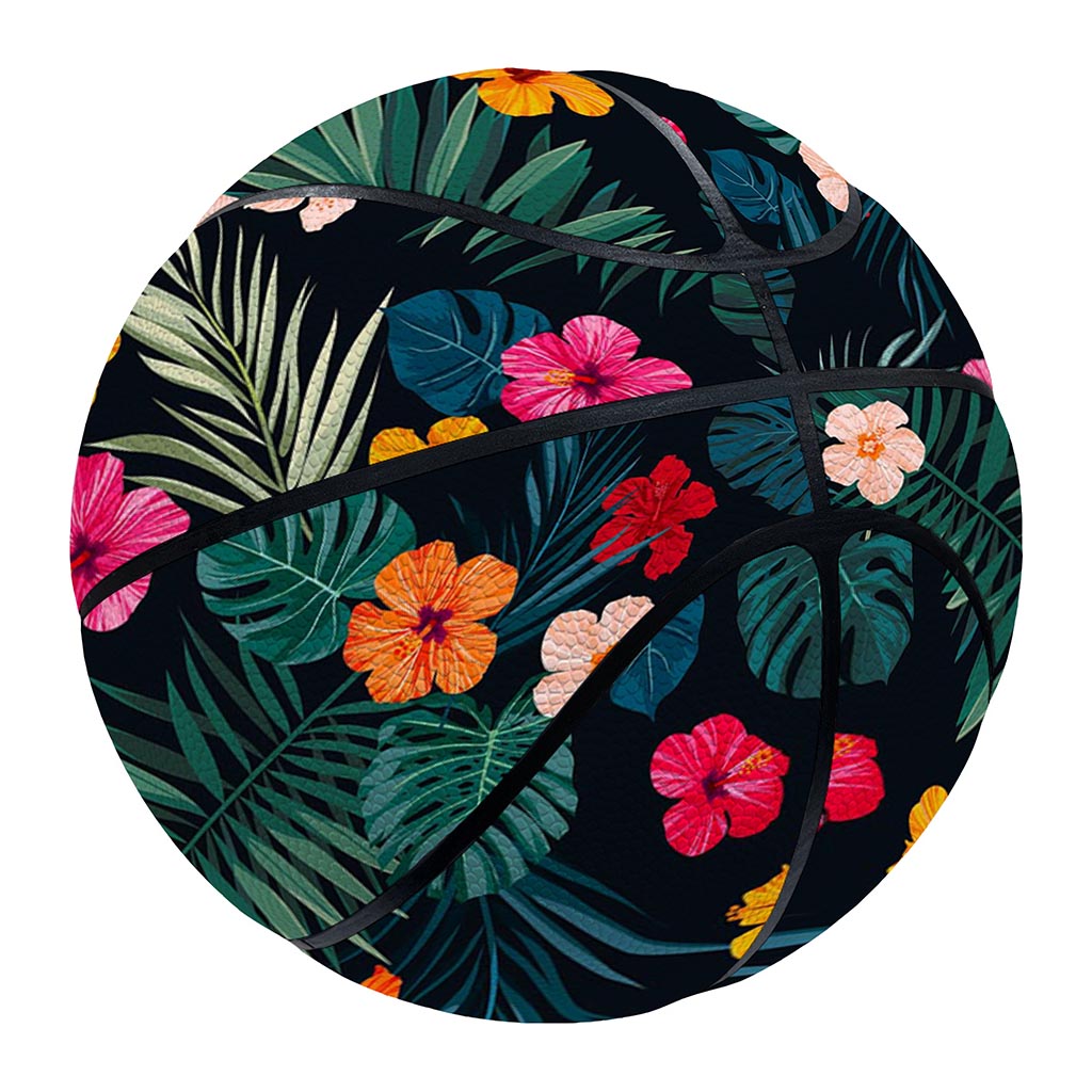 Tropical Flowers Hawaii Pattern Print Basketball