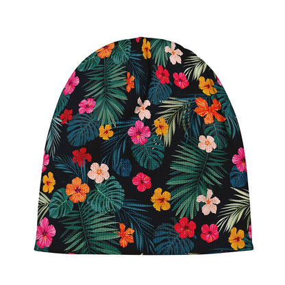 Tropical Flowers Hawaii Pattern Print Beanie