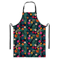 Tropical Flowers Hawaii Pattern Print Bib Apron With Pocket