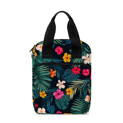 Tropical Flowers Hawaii Pattern Print Bible Tote Bag
