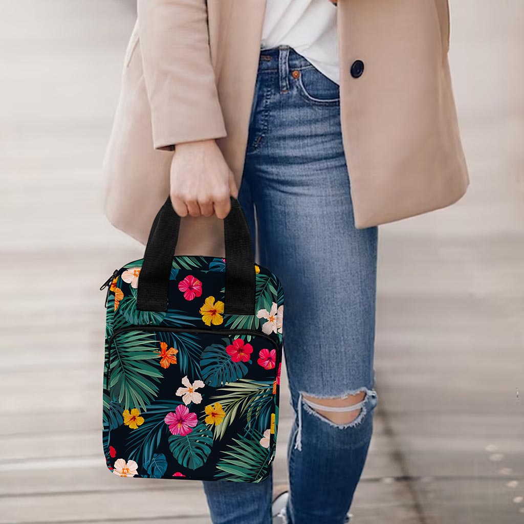 Tropical Flowers Hawaii Pattern Print Bible Tote Bag