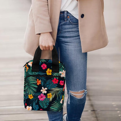 Tropical Flowers Hawaii Pattern Print Bible Tote Bag