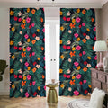 Tropical Flowers Hawaii Pattern Print Dimout Pencil Pleat Curtains