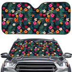 Tropical Flowers Hawaii Pattern Print Car Windshield Sun Shade