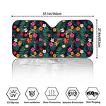 Tropical Flowers Hawaii Pattern Print Car Windshield Sun Shade