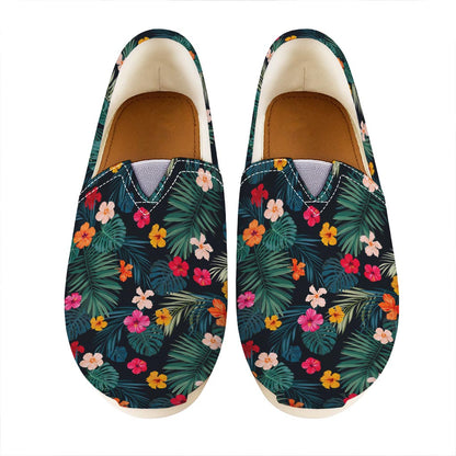 Tropical Flowers Hawaii Pattern Print Casual Shoes