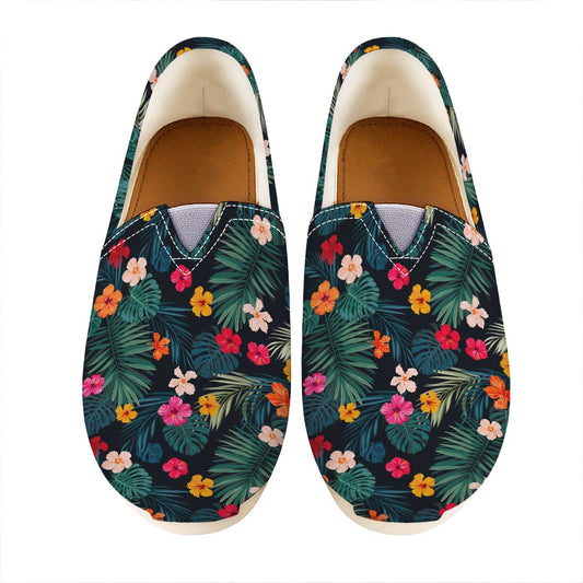 Tropical Flowers Hawaii Pattern Print Casual Shoes