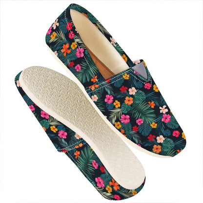 Tropical Flowers Hawaii Pattern Print Casual Shoes