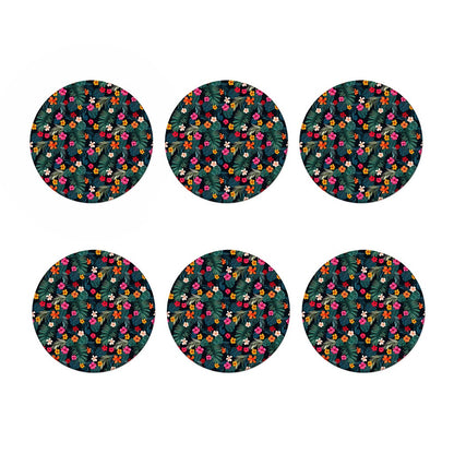 Tropical Flowers Hawaii Pattern Print Coaster Set