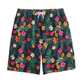 Tropical Flowers Hawaii Pattern Print Cotton Shorts