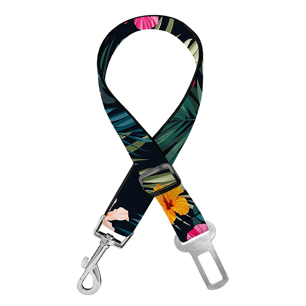 Tropical Flowers Hawaii Pattern Print Dog Seat Belt