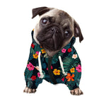Tropical Flowers Hawaii Pattern Print Dog Zip Up Hoodie