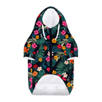 Tropical Flowers Hawaii Pattern Print Dog Zip Up Hoodie