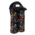Tropical Flowers Hawaii Pattern Print Double Neoprene Wine Tote