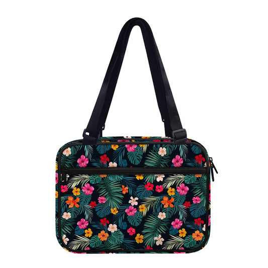 Tropical Flowers Hawaii Pattern Print Double Strap Bible Bag