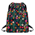 Tropical Flowers Hawaii Pattern Print Drawstring Backpack
