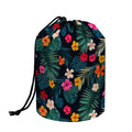 Tropical Flowers Hawaii Pattern Print Drawstring Makeup Bag