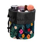 Tropical Flowers Hawaii Pattern Print Drawstring Makeup Bag