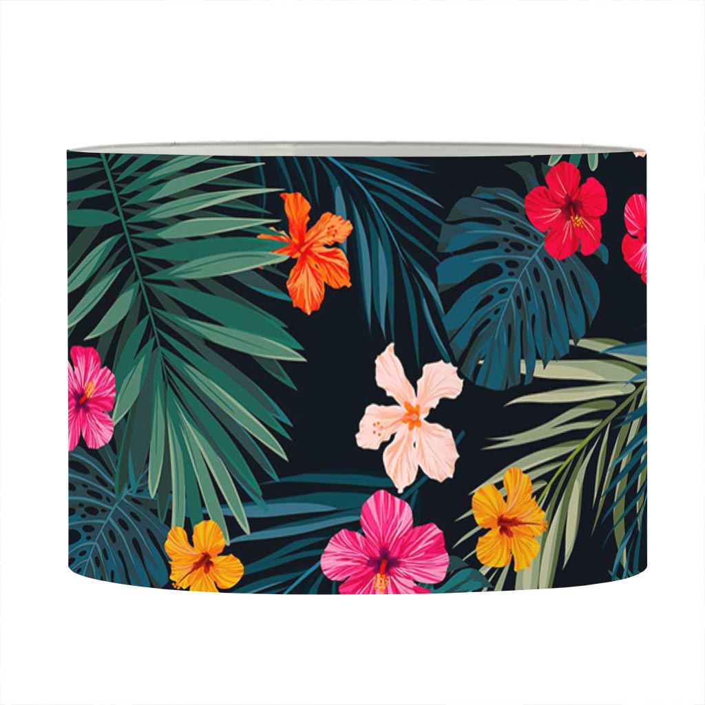 Tropical Flowers Hawaii Pattern Print Drum Lamp Shade