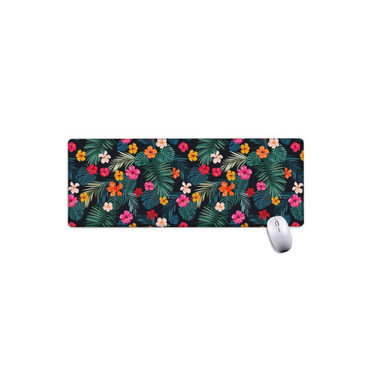 Tropical Flowers Hawaii Pattern Print Extended Mouse Pad