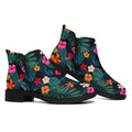 Tropical Flowers Hawaii Pattern Print Flat Ankle Boots