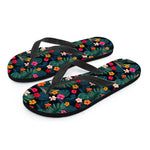 Tropical Flowers Hawaii Pattern Print Flip Flops