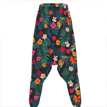 Tropical Flowers Hawaii Pattern Print Hammer Pants
