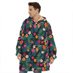 Tropical Flowers Hawaii Pattern Print Hoodie Blanket