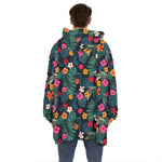 Tropical Flowers Hawaii Pattern Print Hoodie Blanket