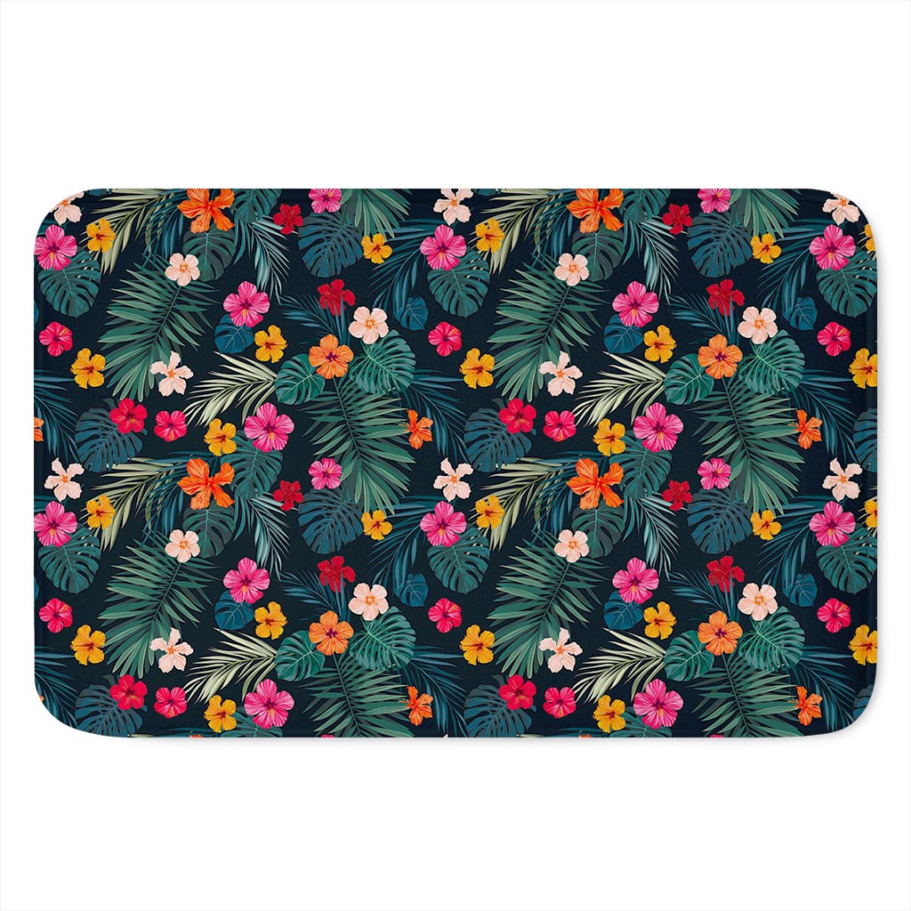 Tropical Flowers Hawaii Pattern Print Indoor Door Mat
