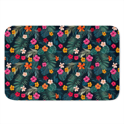 Tropical Flowers Hawaii Pattern Print Indoor Door Mat