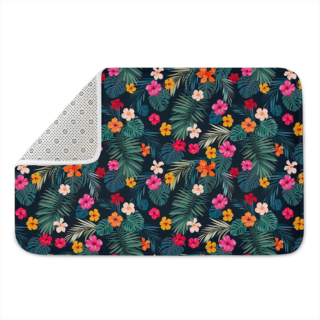 Tropical Flowers Hawaii Pattern Print Indoor Door Mat