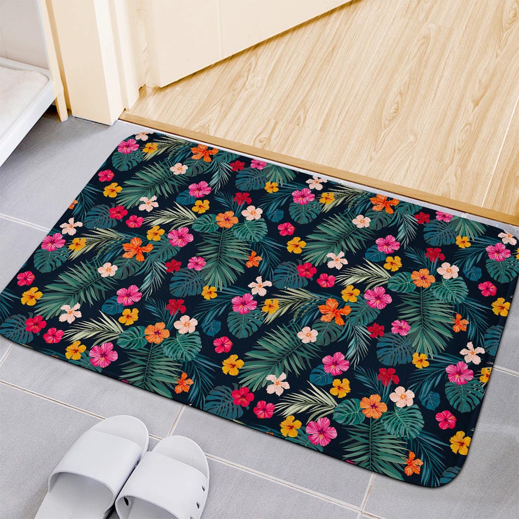 Tropical Flowers Hawaii Pattern Print Indoor Door Mat