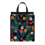 Tropical Flowers Hawaii Pattern Print Insulated Lunch Tote
