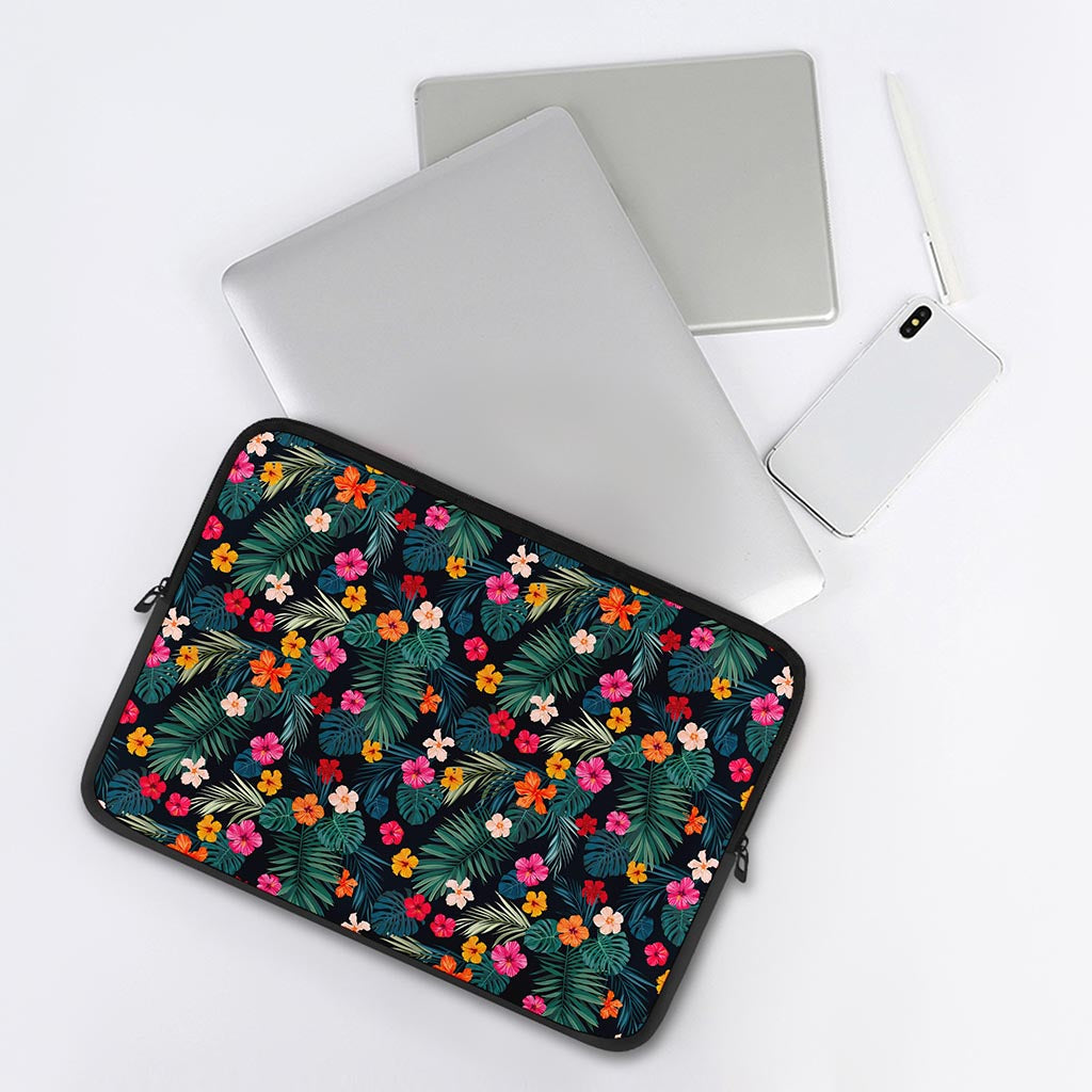 Tropical Flowers Hawaii Pattern Print Laptop Sleeve