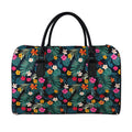 Tropical Flowers Hawaii Pattern Print Leather Duffel Bag
